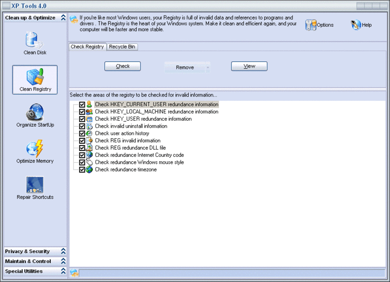 XP Tools Standard Version  Screenshot